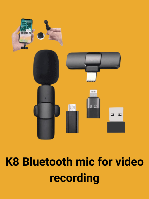 Your paragraph text (24) K8 Bluetooth mic for video recording - Image 1