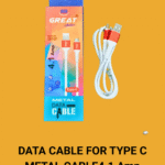 DATA CABLE FOR TYPE C METAL CABLE4.1 Amp