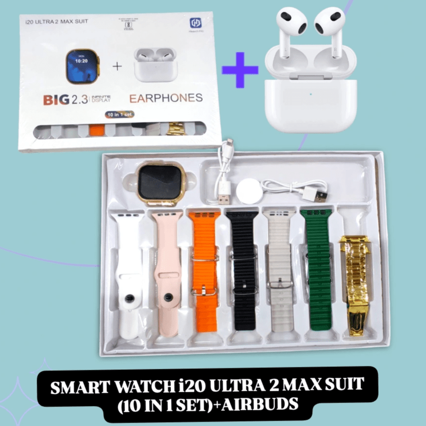 IMG_20250227_182943 Smart watch i20 Ultra 2 Max Suit (10 in 1set)+Airbuds - Image 1