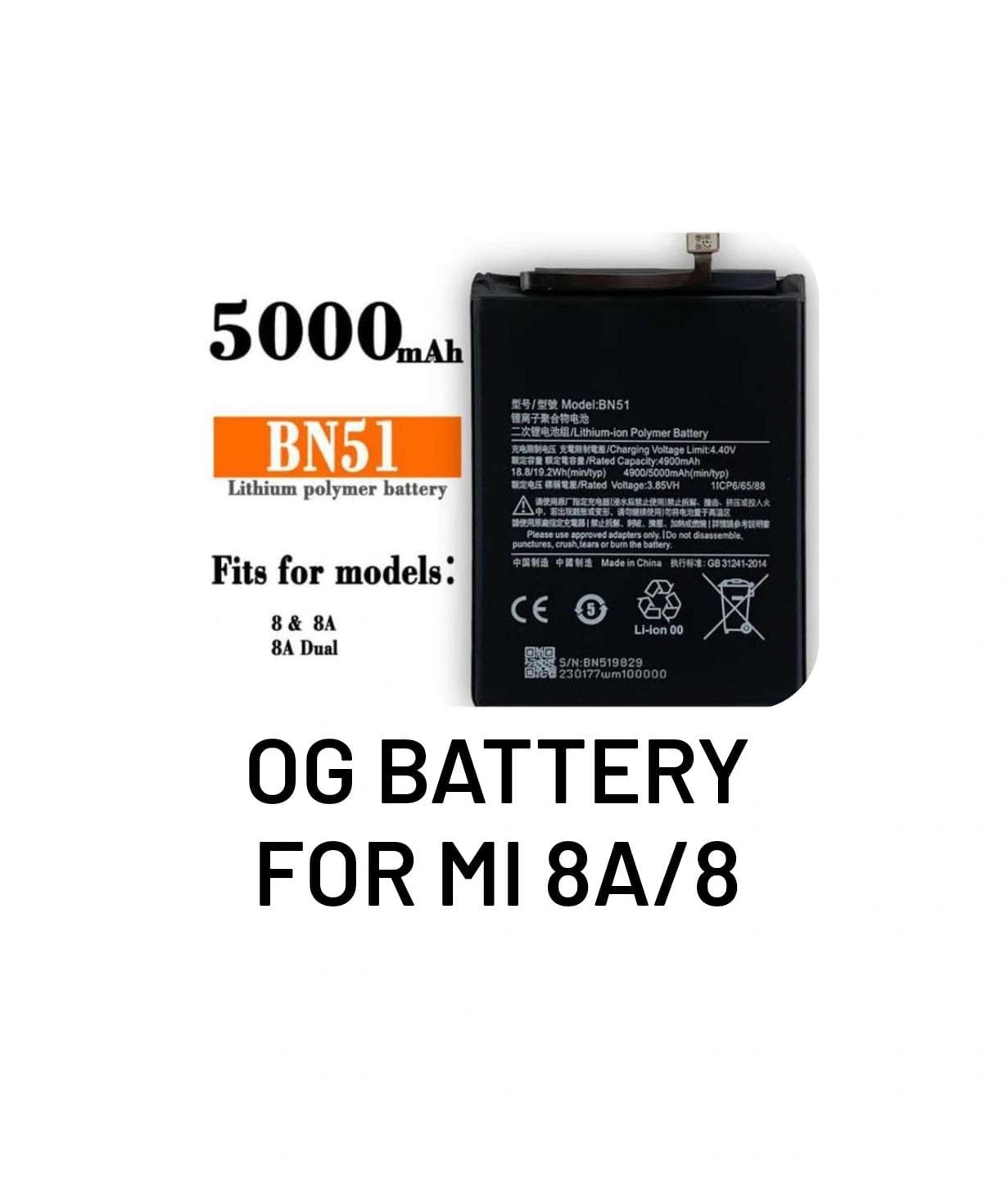 IMG-20250719-WA0015 OG BATTERY For Mi 8/8A (BN 51) - Image 1