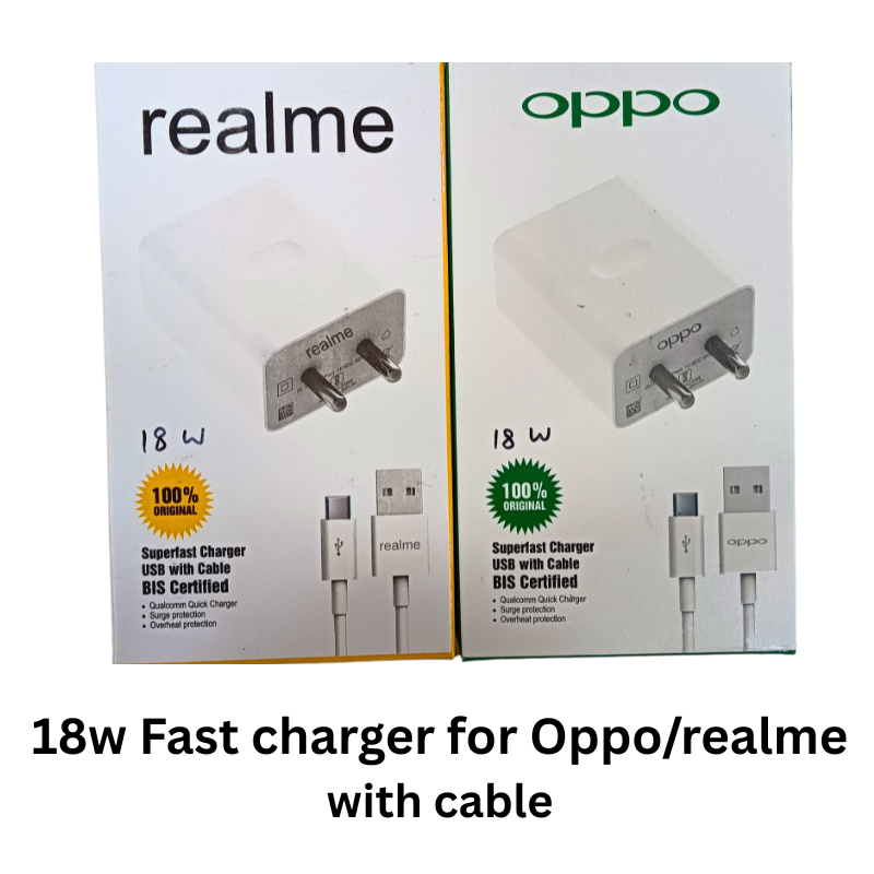 1 Charger For Oppo/Realme 18w Original π―% With Cable - Image 1
